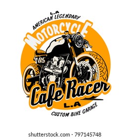 vector cafe racer illustration print