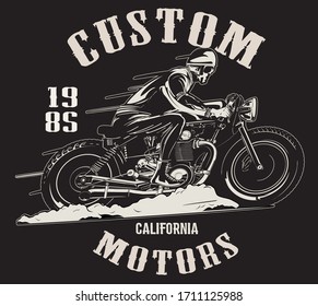 vector cafe racer illustration for t shirt print