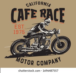 vector cafe racer motorcycle illustration for t shirt print