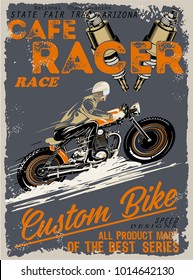 vector cafe racer poster