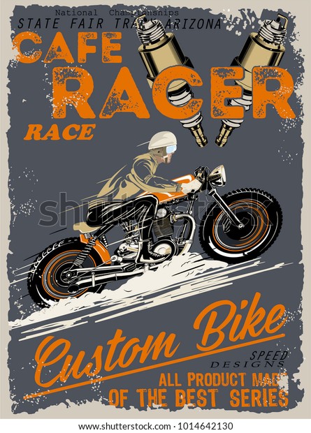vector cafe racer\
poster