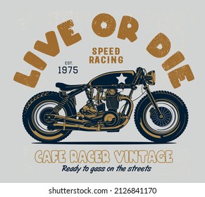 Vektorcafé-Racing-Rennen Motorrad-Illustration