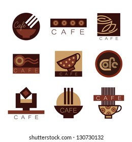vector cafe sign set, cafe menu