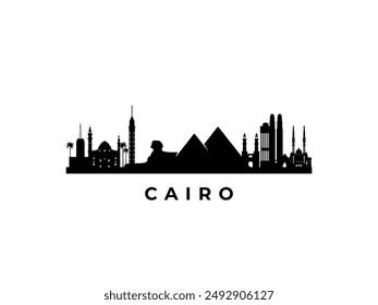 Vector Cairo skyline. Travel Cairo famous landmarks. Business and tourism concept for presentation, banner, web site.