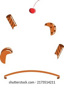 Vector cake and candies for edition and design