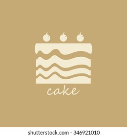 Vector of Cake with Cherry