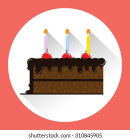 vector : cake chocolate birthday.