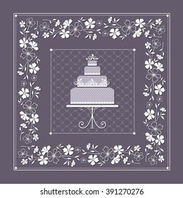 vector cake decoration wedding