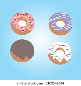 vector cake donuts of various flavors