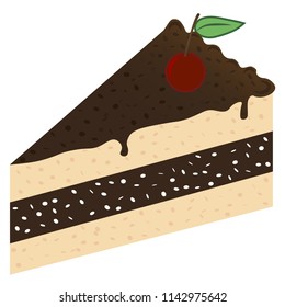 Vector cake. Element for icon, game, shop, kids, restourant, logo, banner, cartoon.