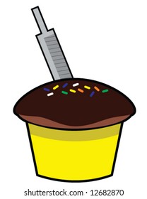 vector of cake with a file in it, for breaking out of jail