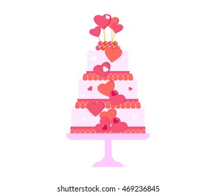 Vector cake icon design element. wedding cake isolated illustration.