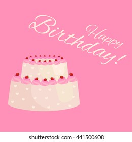 Vector cake icon set, Birthday food, sweet dessert, isolated illustration.