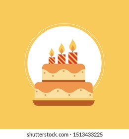vector cake icon - sweet food illustration, birthday dessert symbol