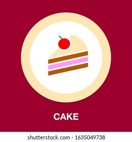 vector Cake illustration isolated  - vector bakery sign, sweet dessert symbol