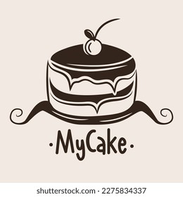 Vector Cake logo design artline