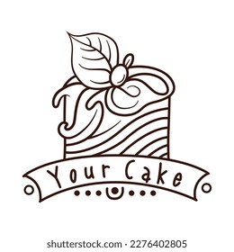 Vector Cake logo design lineart