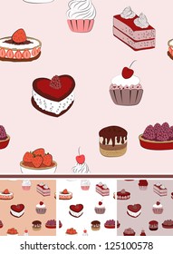 Vector cake seamless. background pattern