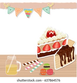 Vector cake set.