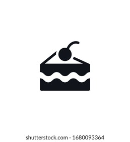 vector cake slice icon design vector illustration. Food and drink vector illustration black on a white background 