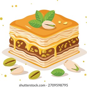 Pastel de Vector que se ve delicioso y sabroso