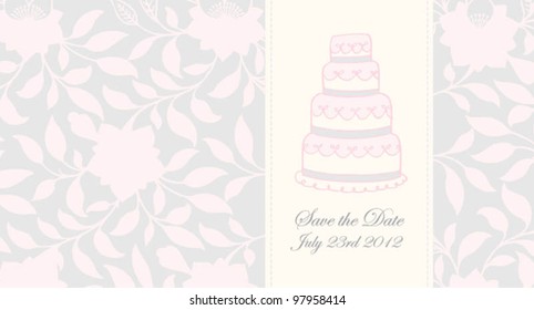 Vector cake  for Wedding invitations, announcements or card