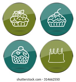 Vector cakes button