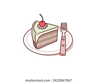 Vector Cakes and Sweets,Cartoon Cake. Hand drawn style vector design illustrations.