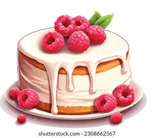 Pasteles y dulces vectoriales, tarta de caricatura, ilustración