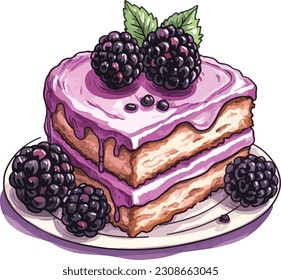 Pasteles y dulces vectoriales, tarta de caricatura, ilustración
