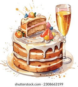 Vector Cakes and Sweets,Cartoon Cake, illustration