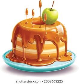 Pasteles y dulces vectoriales, tarta de caricatura, ilustración