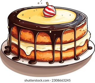 Vektor Cakes und Süßigkeiten, Cartoon Cake, Illustration