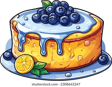 Pasteles y dulces vectoriales, tarta de caricatura, ilustración