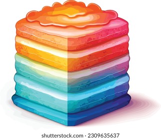 Pasteles y dulces vectoriales, tarta de caricatura, ilustración