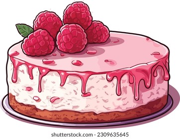 Pasteles y dulces vectoriales, tarta de caricatura, ilustración