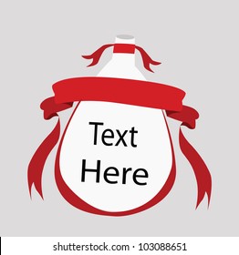 Vector - Calabash.Calabash with red ribbon and space for fill your text.