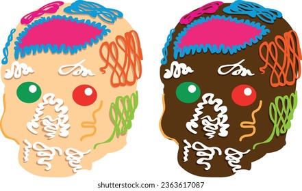 Vector Calaveritas de Azúcar y Chocolate Hallowen
