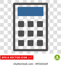 Vector Calculator EPS vector icon. Illustration style is flat iconic bicolor cobalt and gray symbol on a transparent background.