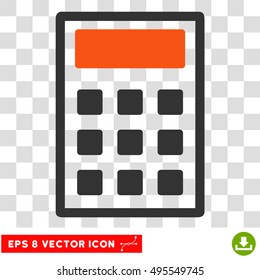 Vector Calculator EPS vector icon. Illustration style is flat iconic bicolor orange and gray symbol on a transparent background.