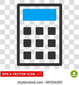 Vector Calculator EPS vector icon. Illustration style is flat iconic bicolor blue and gray symbol on a transparent background.