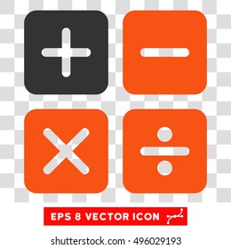 Vector Calculator EPS vector icon. Illustration style is flat iconic bicolor gray and orange symbol on a transparent background.