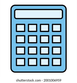 Vector Calculator Filled Outline Icon Design
