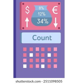 Vector calculator, finance and budget count icon