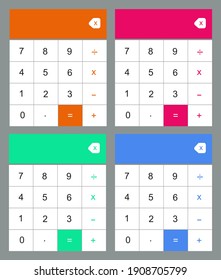 Vector calculator flat. Calculator illustration. Colorful accountant job object. Business computer budget icon.