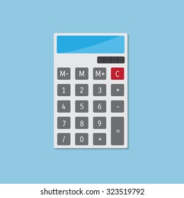 Vector calculator flat illustration. Education concept object - Eps 10.