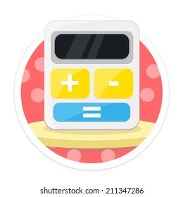 Vector Calculator Flat Round Icon