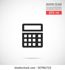 Vector calculator icon. Black icon. Modern flat design vector illustration, quality concept for web banner, web and mobile applications, infographics. Vector icon isolated on gradient background