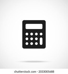 Vector calculator icon. Black symbol silhouette isolated on modern gradient background