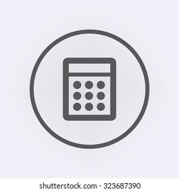 Vector calculator icon in circle . Vector illustration